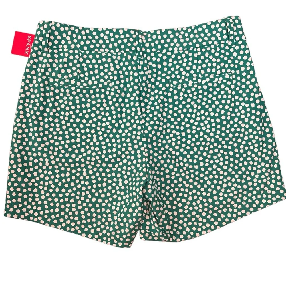 SPANX Sunshine Short 6” Polka Dot Kelly Green Beach Swim Trunks Shorts Large - Picture 5 of 10